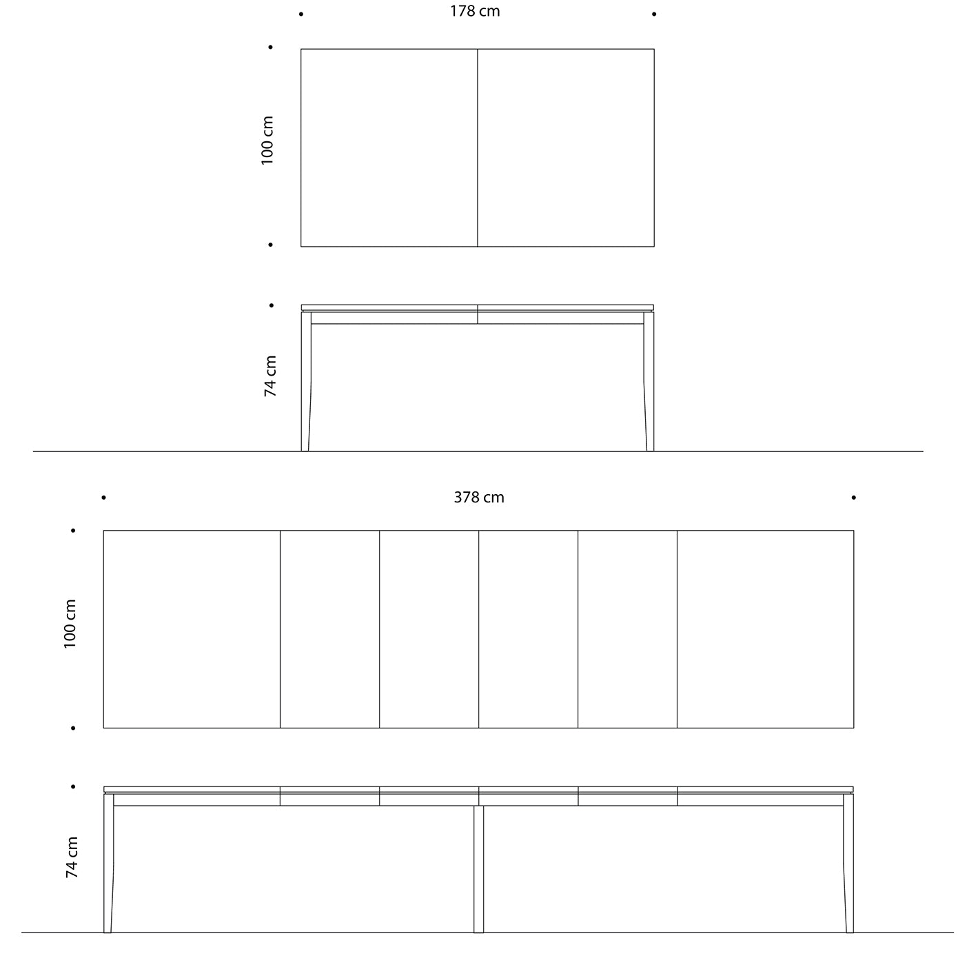 Tilen Spisebord 220 x 88/100