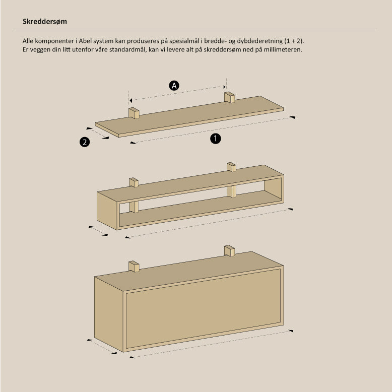 Abel - Konsoll - Frittstående - B120 - H47