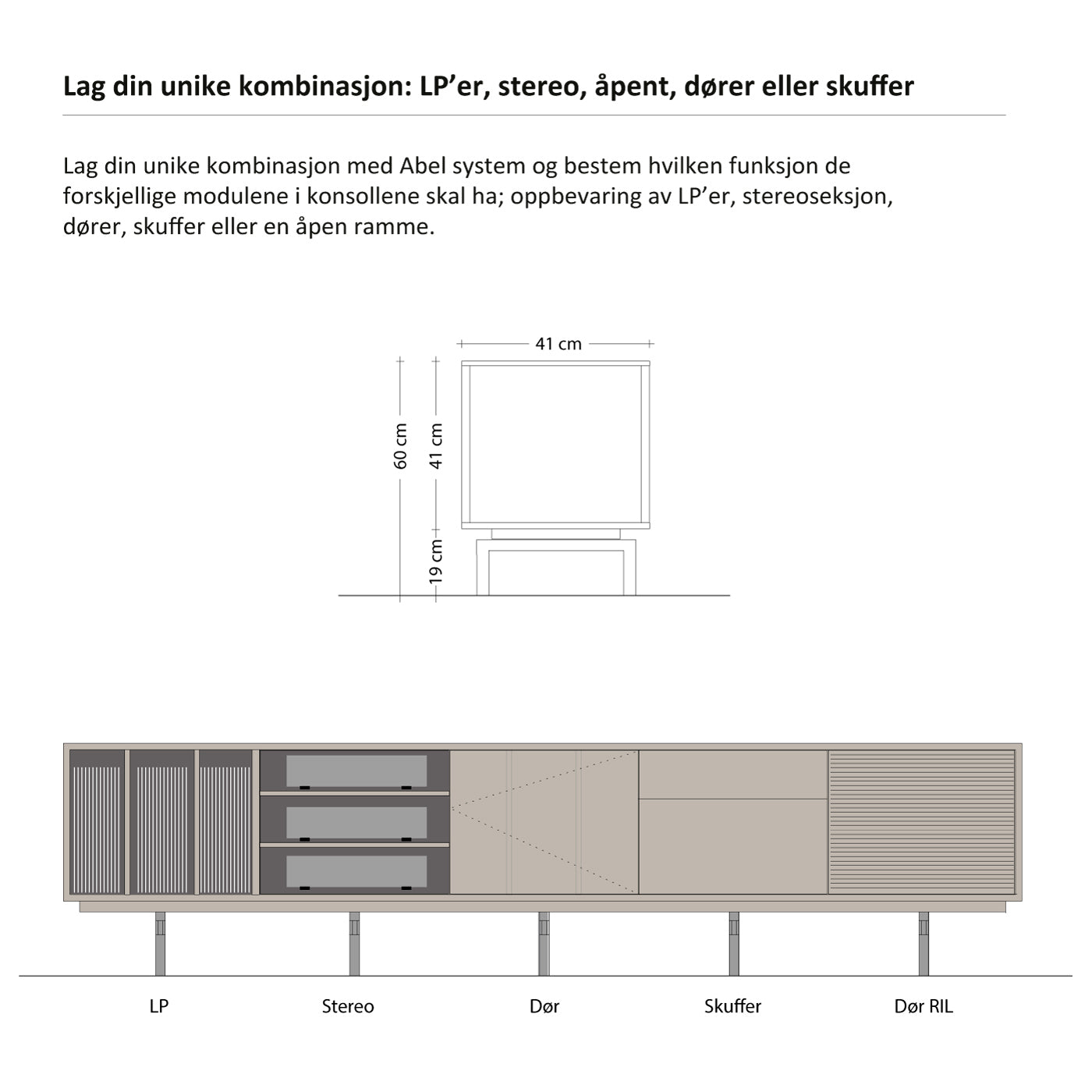 Abel - LP Konsoll - 120 cm