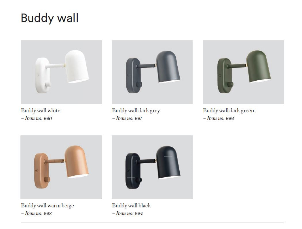 Buddy - Vegglampe - Sort