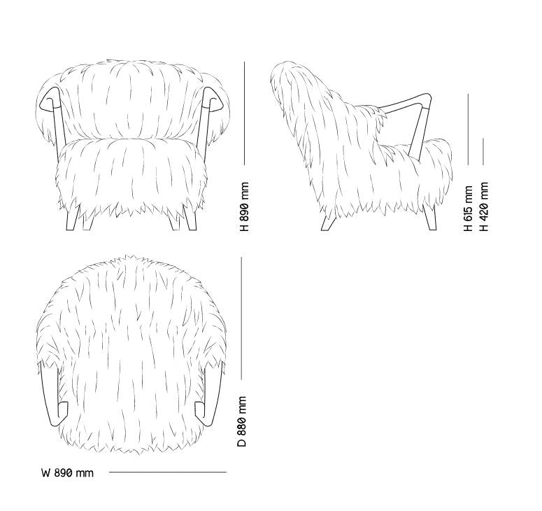 Fluffy - Lenestol - Hvit