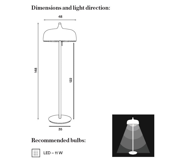 Acorn - Gulvlampe - Sort
