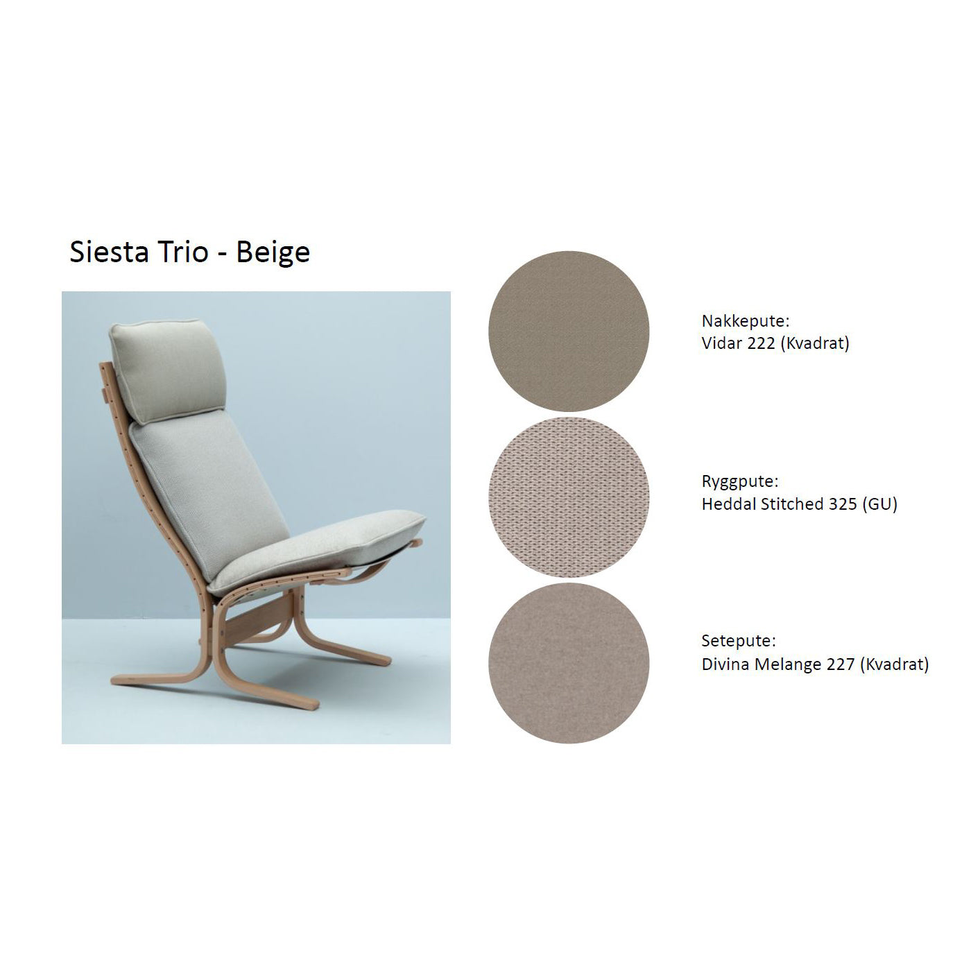 Siesta Trio Fotskammel Tekstil SIE 314