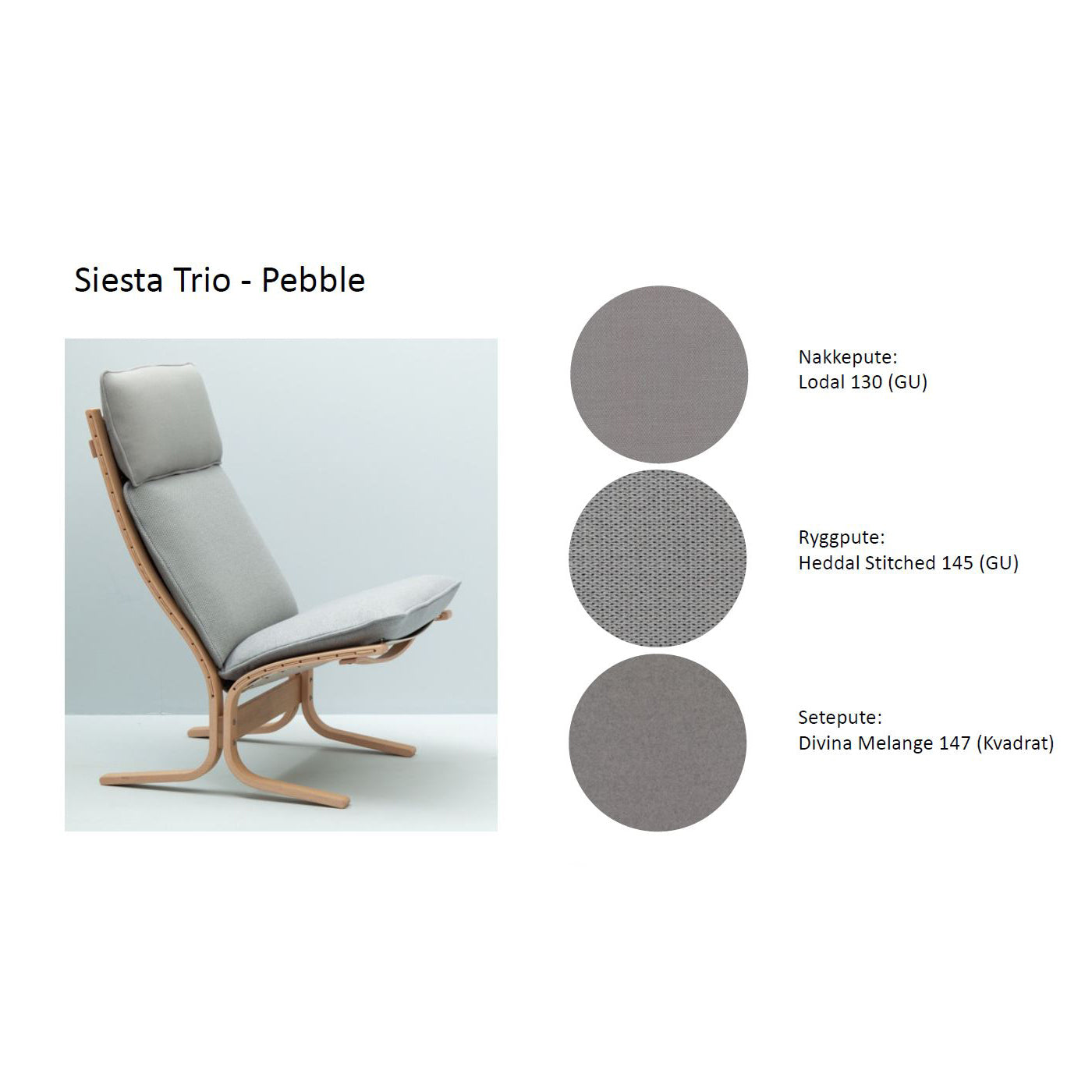Siesta Trio Fotskammel Tekstil SIE 314