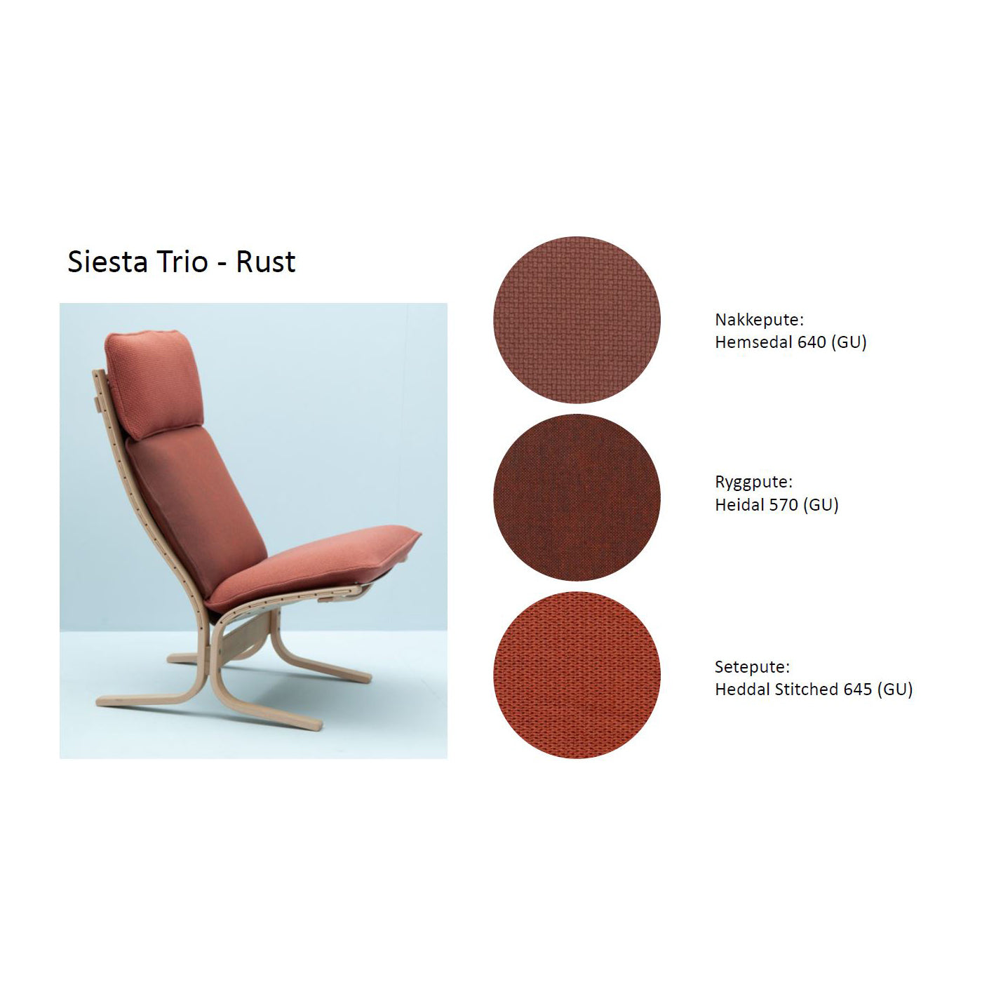 Siesta Trio Fotskammel Tekstil SIE 314