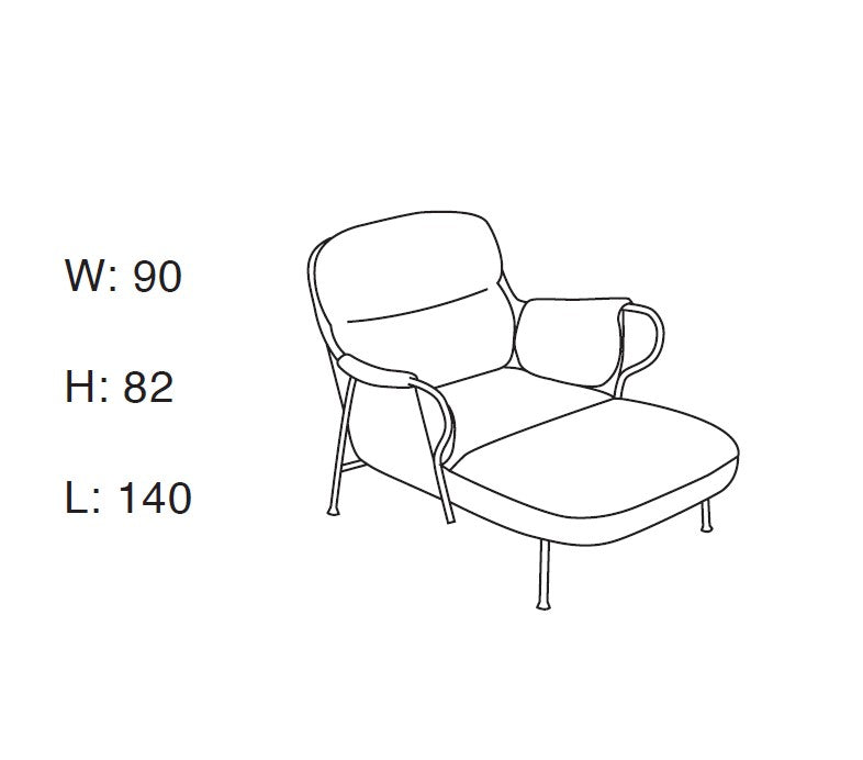 Lyra - Chaise Longue - Vintage Cognac