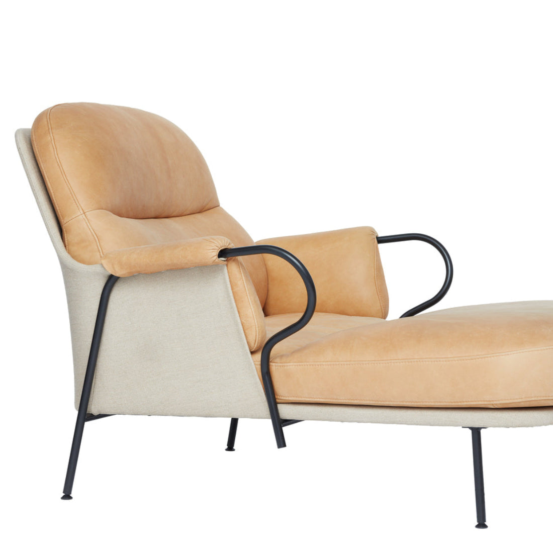 Lyra - Chaise Longue - Vintage Cognac