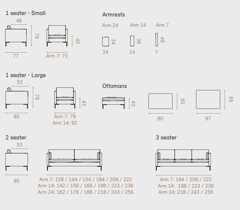 Arena 24 sofa - 256 cm