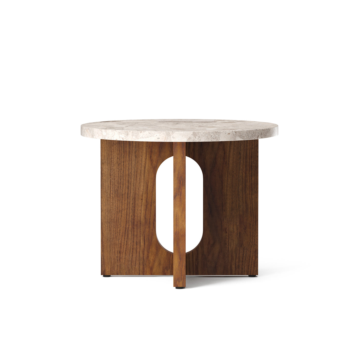 Androgyne Sofabord - Rundt 50cm - Stentopp