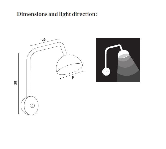 Blush - Vegglampe - Sort