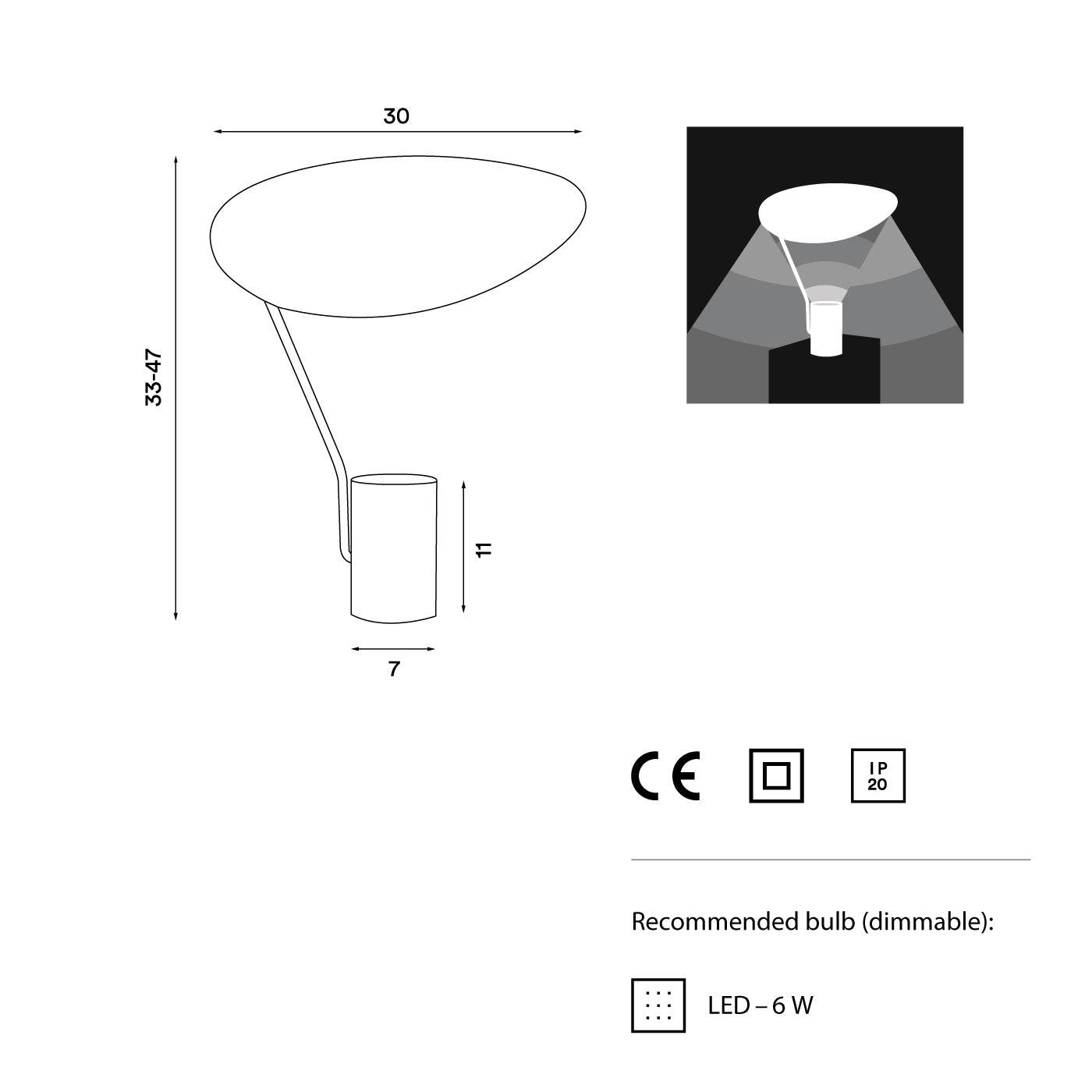 Ombre - Bordlampe
