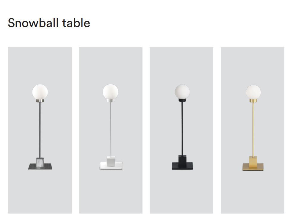 Snowball - Bordlampe - Hvit / stål
