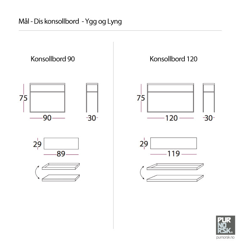Dis - Konsollbord 120 cm