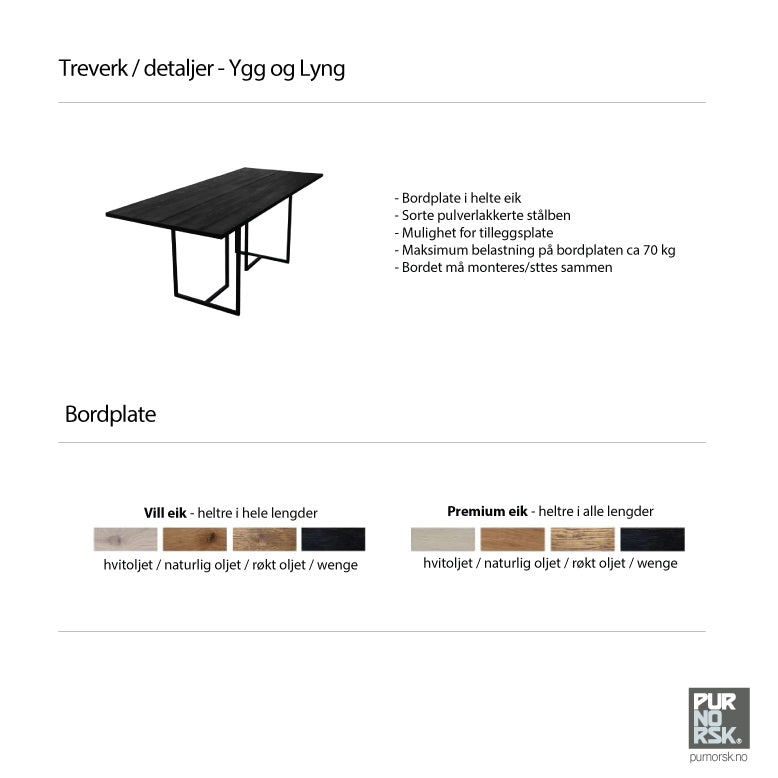 T-bordet - Spisebord - Eik - 220 cm