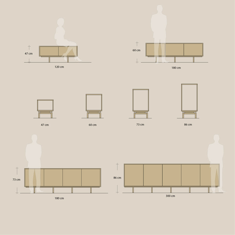 Abel - Konsoll - Frittstående - B240 - H73