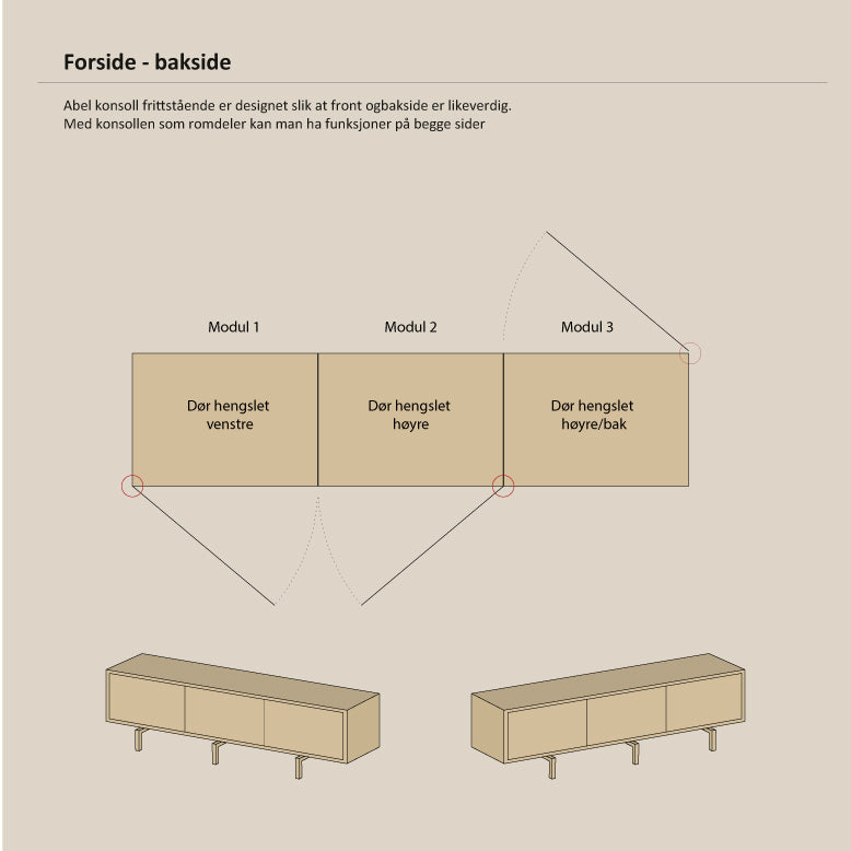 Abel - Konsoll - Frittstående - B240 - H73