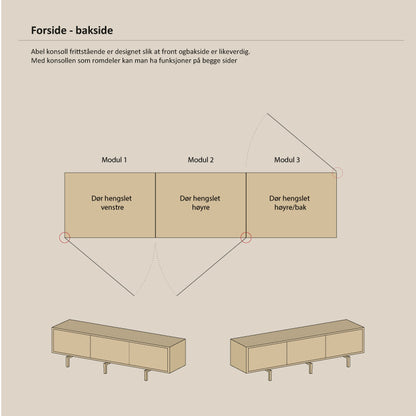 Abel - Konsoll - Frittstående - B240 - H73