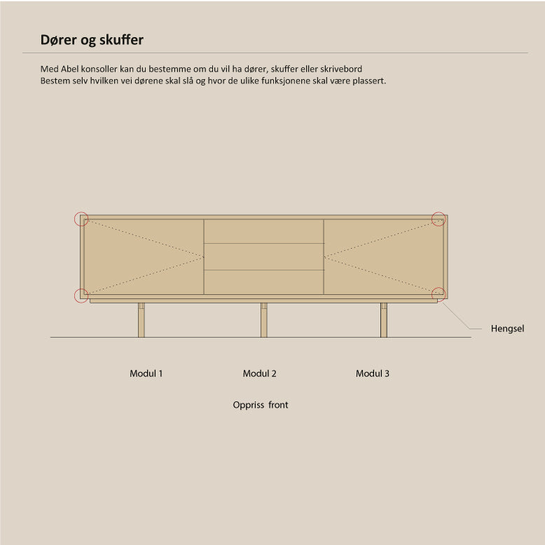 Abel - Konsoll - Frittstående - B240 - H73