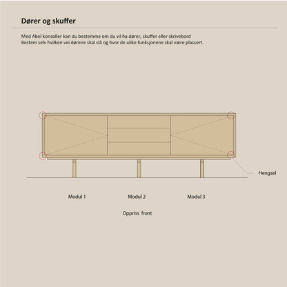 Abel - Konsoll - Frittstående - B240 - H73