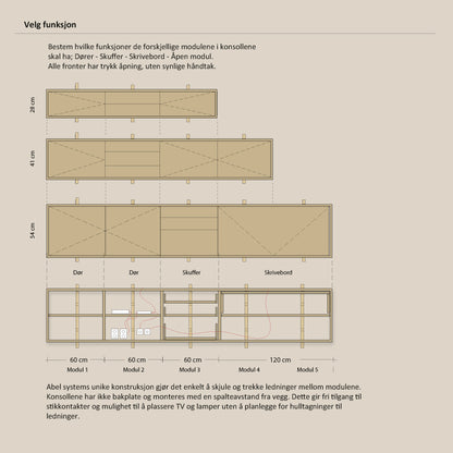 Abel - Konsoll - Frittstående - B240 - H73