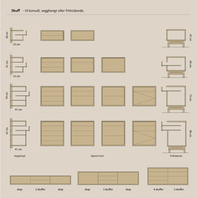 Abel - Konsoll - Frittstående - B240 - H73