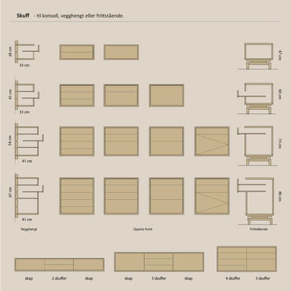 Abel - Konsoll - Frittstående - B240 - H73