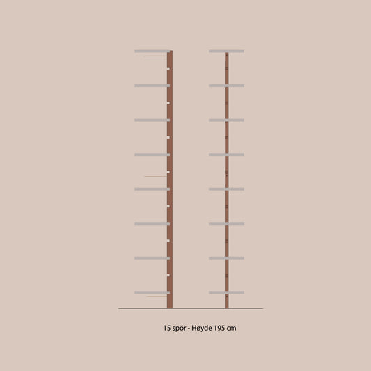 Abel system - List Gulvmodell - Høyde 195 cm  - 15 spor