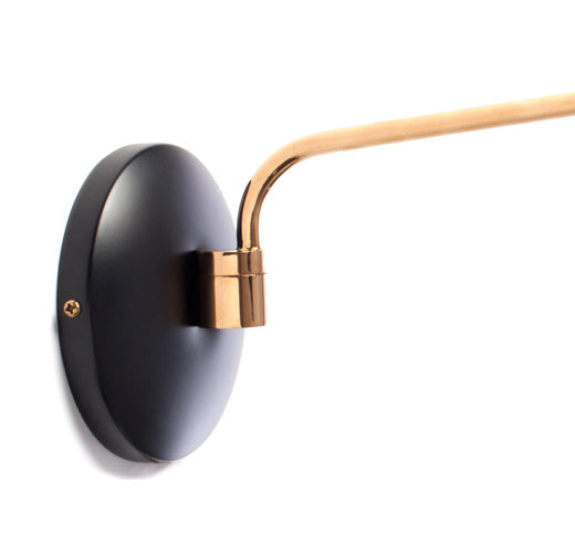 Birdy - Vegglampe - Lang - Sort / Messing