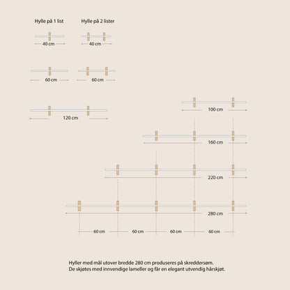 Abel system - Hylleplate - 60 cm - på singel list.