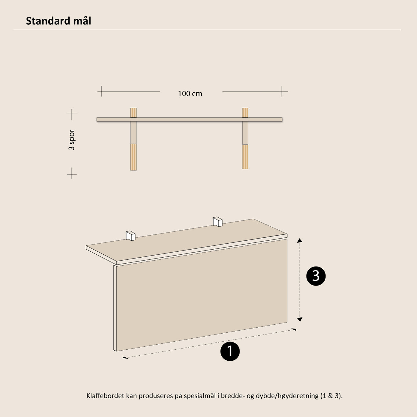 Abel system - Klaffebord - 120/160cm