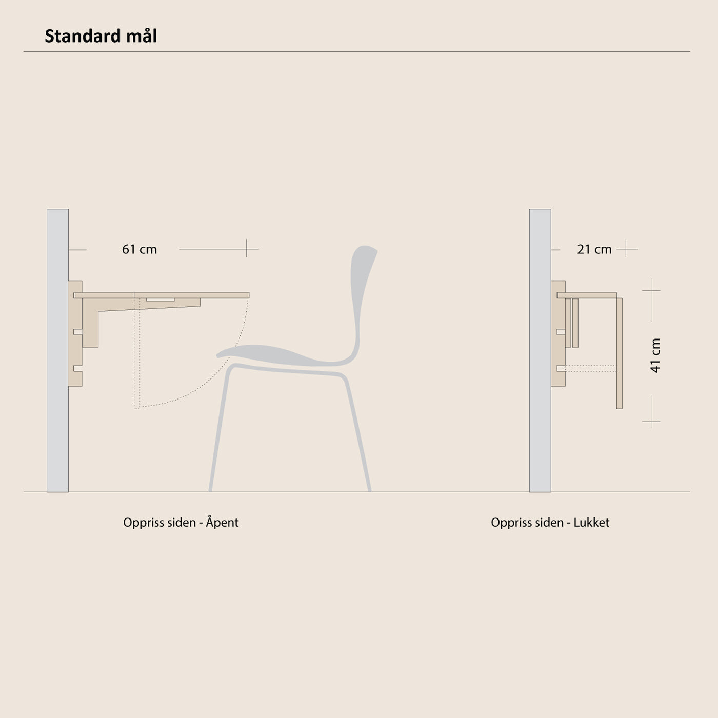 Abel system - Klaffebord - 120/160cm