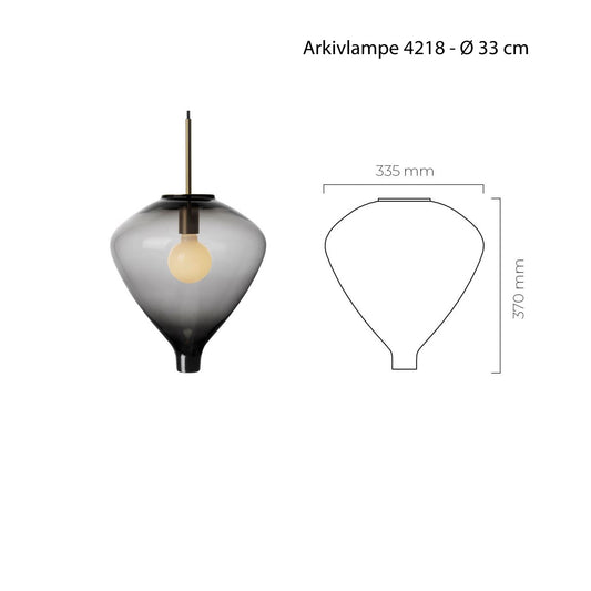 Arkivlampe 4218 - 33 cm - Røkgrå