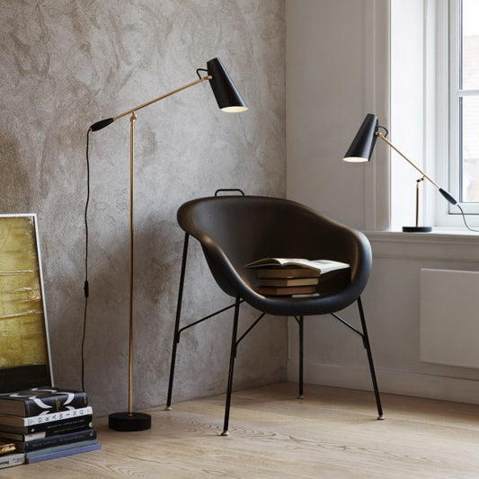 Birdy - Gulvlampe - Sort / Messing