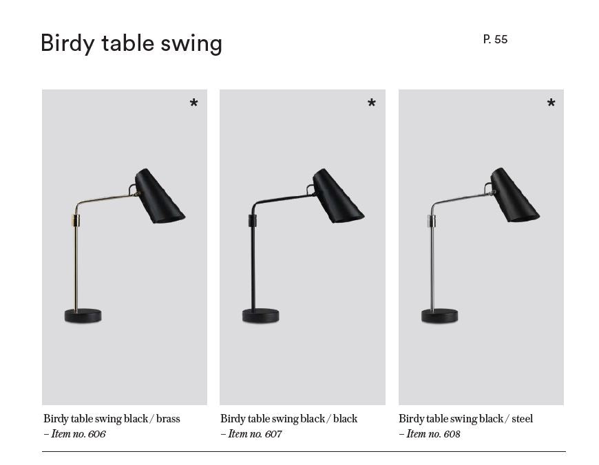 Birdy - Swing - Bordlampe - Sort / Messing