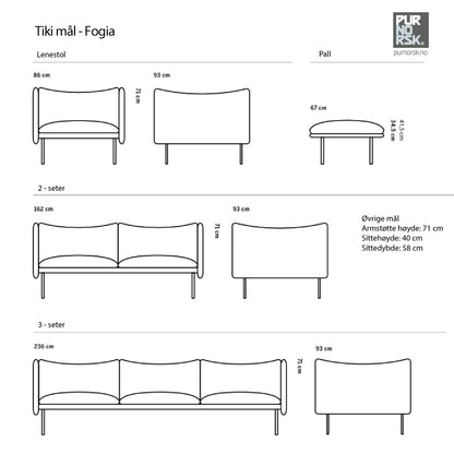 Tiki - 2 seter - Skinn