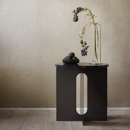 Androgyne Sofabord - Rundt 40cm - Sort stål