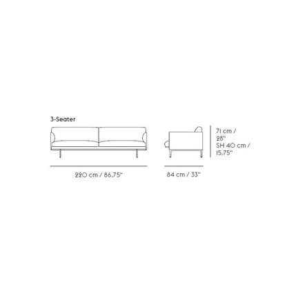 Outline - 3 seter - 220 cm