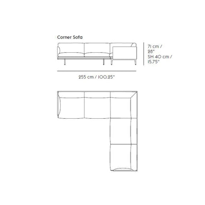 Outline - 3 seter - 254/254 cm - Hjørnesofa
