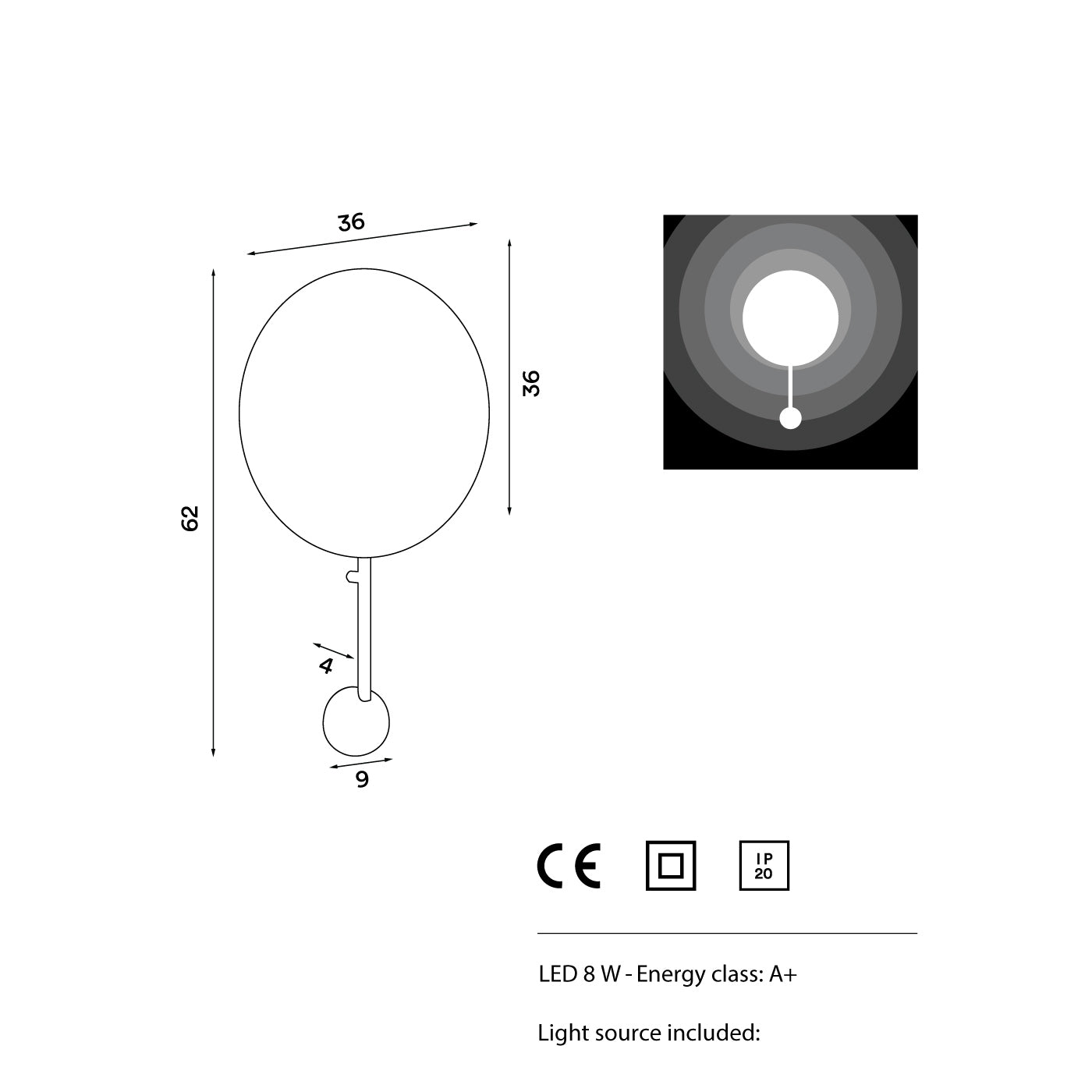 Ink- Vegglampe