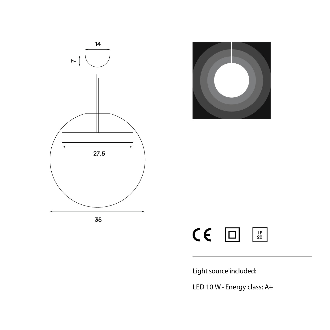 Reveal - Pendellampe D 35/45 cm