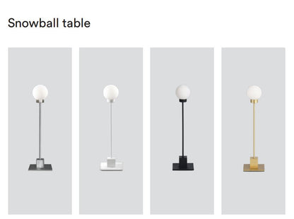 Snowball - Bordlampe - Hvit / stål