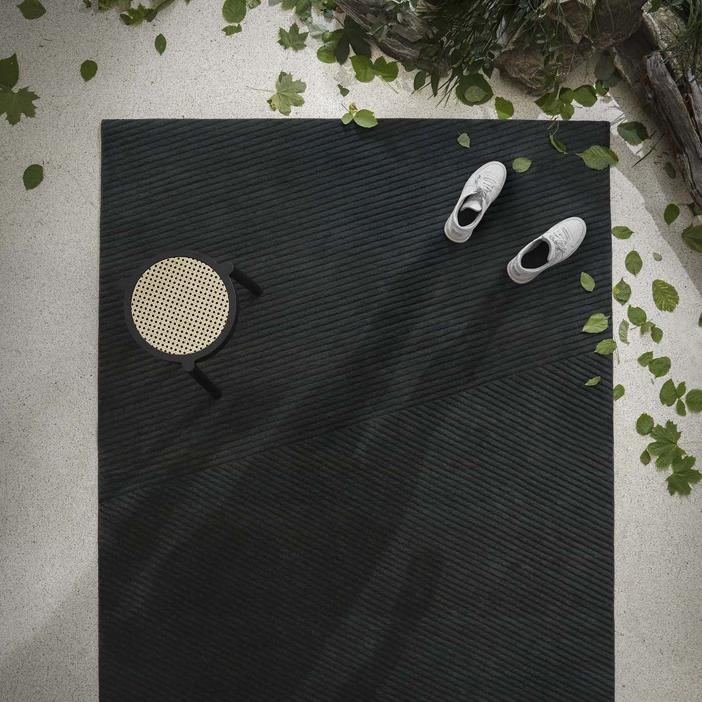 Row Gulvteppe 200x300 Mørk Brun